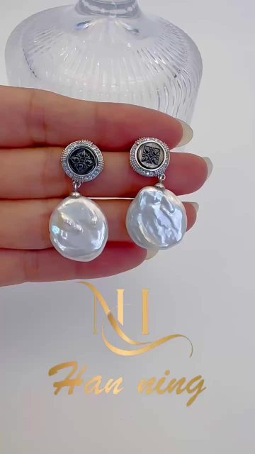 Natural Water Pearl Earrings Unisex Trendy Retro Drop Pendant 14k Gold Electroplated Star Awn Fashion Diamond Silver DIY1