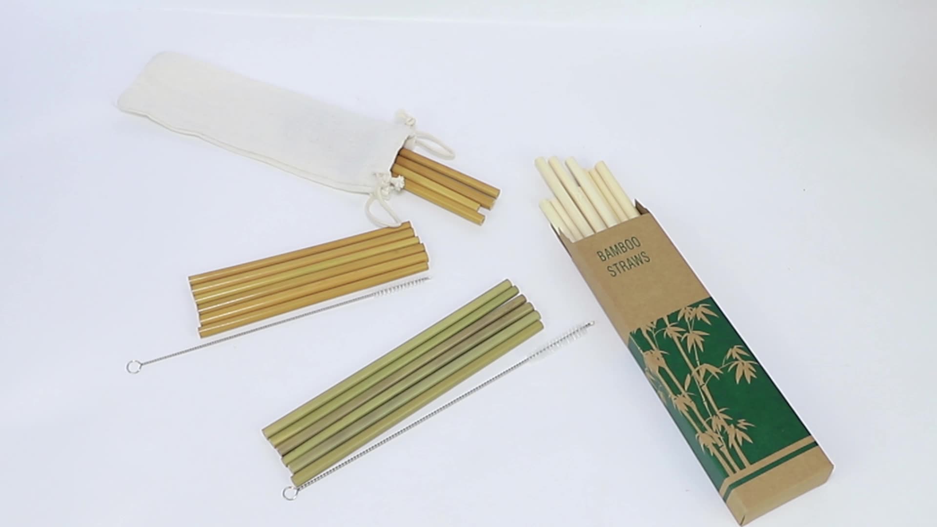 Écologique recyclable organique biodégradable Natural Bamboo Drink Paille avec logo laser1
