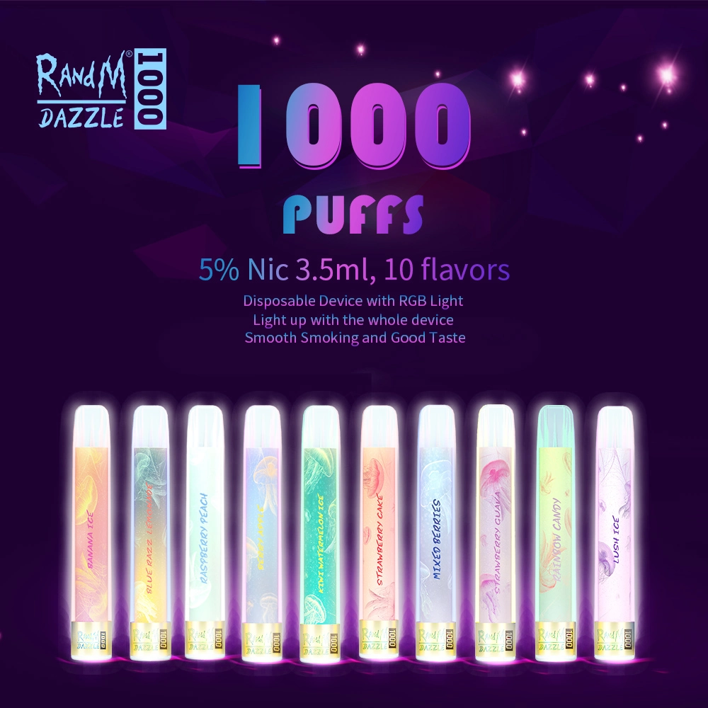 1000 Puffs Disposable Vape Pen Randm Dazzle 1000 LED Light Flashing Cigarette
