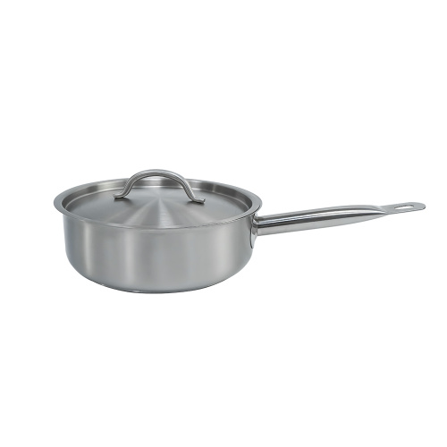 Small saucepan with stainless steel anti-scald handle