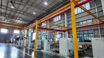 Actual photo of the large power transformer workshop