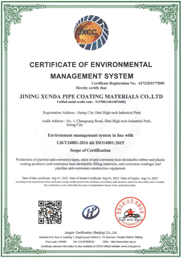 Certificate Of Environmental  Management System