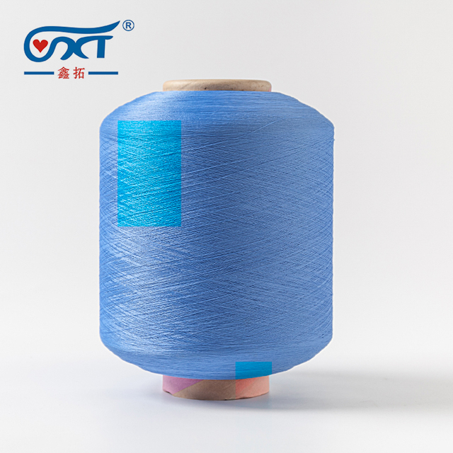 Blue ACY spandex air covered polyester yarn