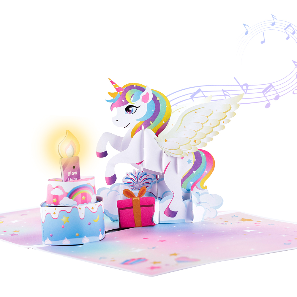 Biglietti musicali di compleanno 3D creativi personalizzati con luci