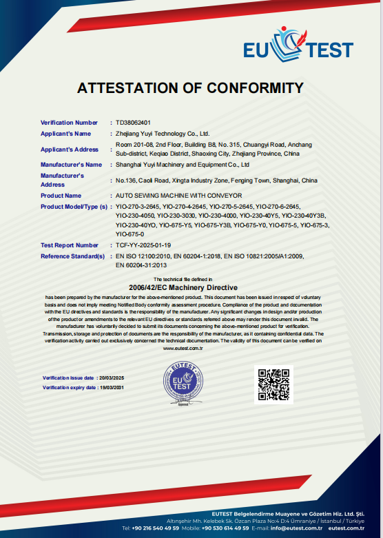 ATTESTATION OF CONFORMITY