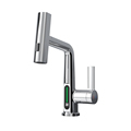 Smart Basin Faucet with Digital Temperature Display, Pull-Out Swivel, and Lift Function1