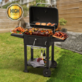 Outdoor Heavy Duty Backyard Adjustable Height Bbq Barbeque Charcoal Smoker Barbecue Grills With Chimney And Thermometer1