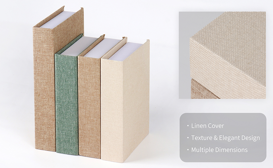 Decorative book with linen cover