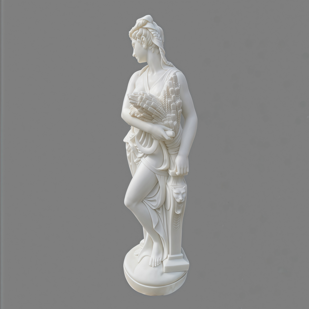 White Marble Farmeress with Hen