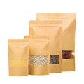 Brown Ziplock Kraft και White Kraft Craft Paper Standing Up Up Pouches Food Packaging Puals Puals με παράθυρο1