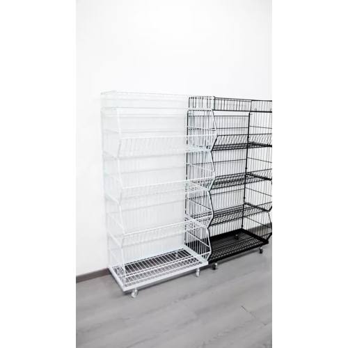 Foldable Stackable Baskets Wire Mesh Cage