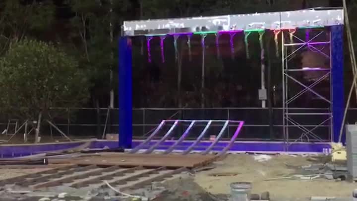 Outdoor digital water curtain