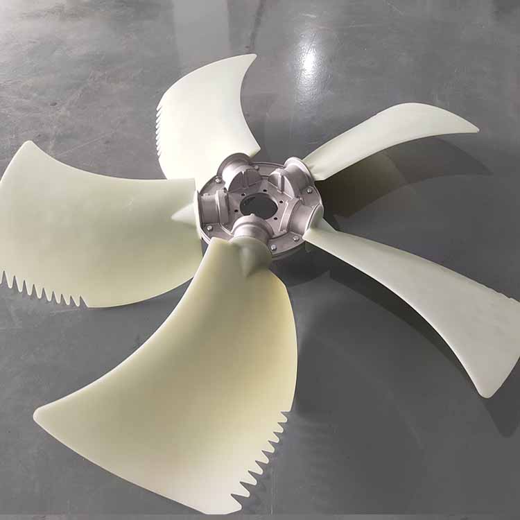 Ventilador de plástico del ventilador de 5 alas del ventilador de plástico ventilador de nylon para aire acondicionado central