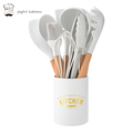 Hot Selling 11-Piece Wood Handle Silicone Kitchen Utensil Set1