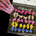 30pcs Mini Handmade Kawaii Acrylic Nail Flowers & Bow Decorations1