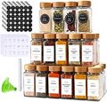 Custom Kitchen Spice Jars Herb And Spice Containers Seasoning Bottles 4 Oz Square Glass Spice Jars With Wooden Bamboo Lid Set1