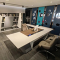 Best-selling Modern White Glossy Executive Office Furniture Includes a Luxurious Wireless Charging boss Desk1