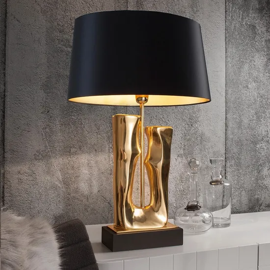 Lâmpada de mesa minimalista de luxo leve, luminária criativa de resina de quarto de arte1