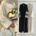 Abaya Frauen Muslimisches Kleid Dubai روپوش ژاکت دوزی شیک زنانه لباس مسلمان عبایی برای خانمها1