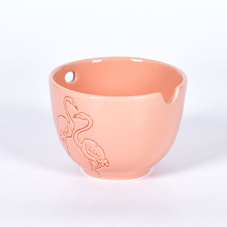 Amazon Flamingo Design Creativity Shape Ceramic instant noodle bowl