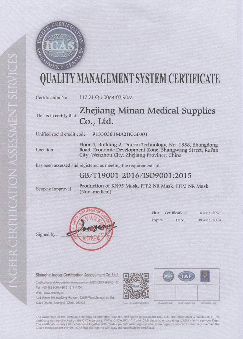 QUALITY MANAGEMENT SYSTEM CERTIFICATE