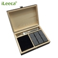 Whisky Stones Gift Set: 9 Natural Soapstone & Granite Chilling Rocks with Wooden Box & Velvet Pouch1
