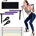 Portable 3-Section Stretched Fusion Pilates Reformer Bar Kit with Resistance Bands: Perfect Home Workout Equipment for Fitness Exercises1