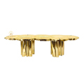 Boca Do Lobo Custom Golden Stainless Steel Dining Table with Irregular Tree Root Design1