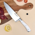8.5 Inch High Carbon Stainless Steel Chef Knife with White ABS Handle - Hot Sale1