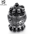KALEN Stainless Steel Skeleton Ashtray for Home Smoking Decoration1