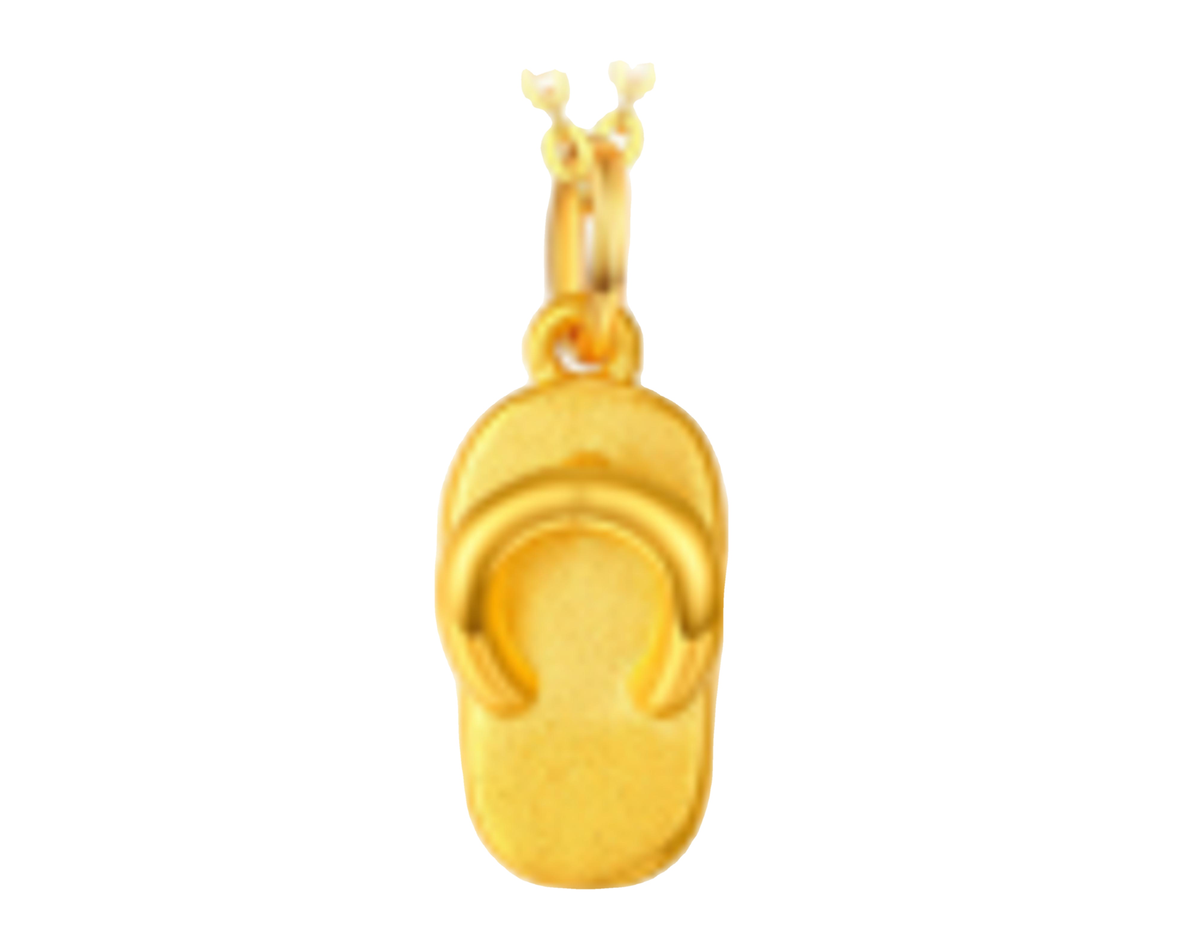 Factory Low Prix 3D Privure imprimée Gold Slipper 18K Gold Charm Deigner Charms For DIY Bracelet1