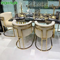 Modern Minimalist Stainless Steel Dining Chairs with Velvet Barstools1