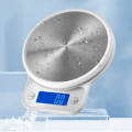 LCD Display 5kg/1g Round Stainless Steel Electric Food Scale1