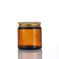 Empty 2 Oz 80ml 100 Ml 4oz Round Bottom Black Aluminum Cup Lid Amber Glass Candle Jar Cosmetic Glass Jar1