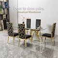Wholesale Luxury Gold Dining Table and Chair Set for 8 in High Gloss Finish1