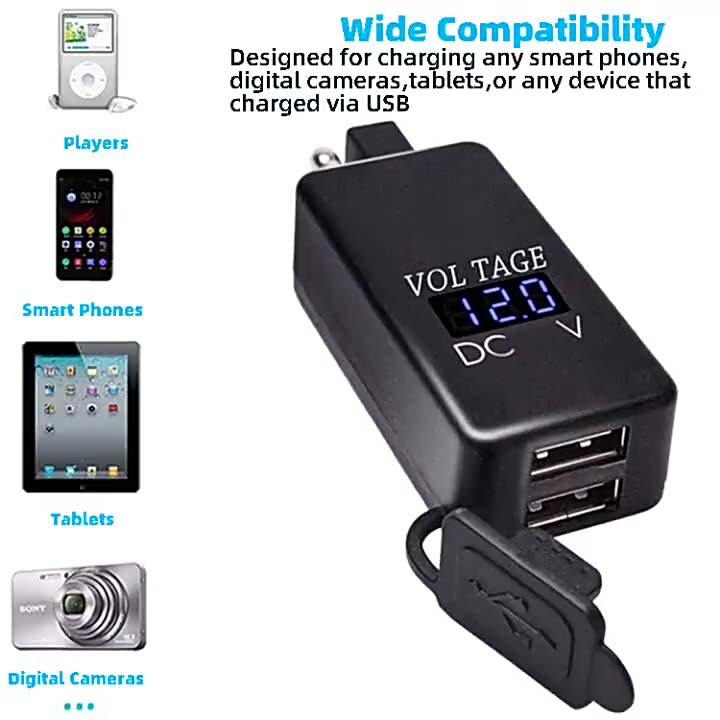 Fast Charger Double adaptateur USB 2 Pobite d&#39;interface de chargeur USB CHARGE FAST pour Nissan X-Trail Sunny NV200 QASHQAI TIIDA1