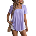 Fashion Knitted Top Girl High Quality T Shirt Lounge Wear Tops Women's Clothing Wholesale V-neck Blouse and Shirts for Women1