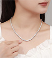 Super Flash Simple Bride Wedding Female Sterling Silver Choker Chain with Gradient Sizes and Moissanite Stones Necklace1