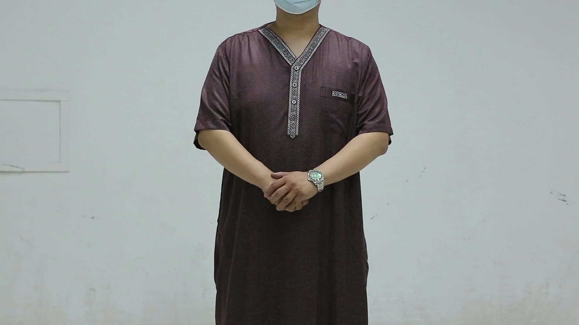 Uomini Abaya Abbigliamento islamico Gamis abito musulmano uomini thobes abbigliamento islamico jilbab kurta ikaf robe1