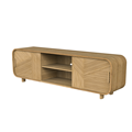 MRS WOODS Oak Wood TV Cabinet: 65 Inch Living Room TV Stand and Console Furniture1