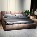 Brown Velvet Tech Fabric Tufted Diseño Muebles de dormitorio moderno Sala Master SUPER King Size Bed Frames Sale1