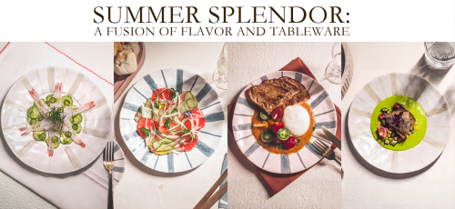 Achieving a harmonious blend of tableware and cuisine.