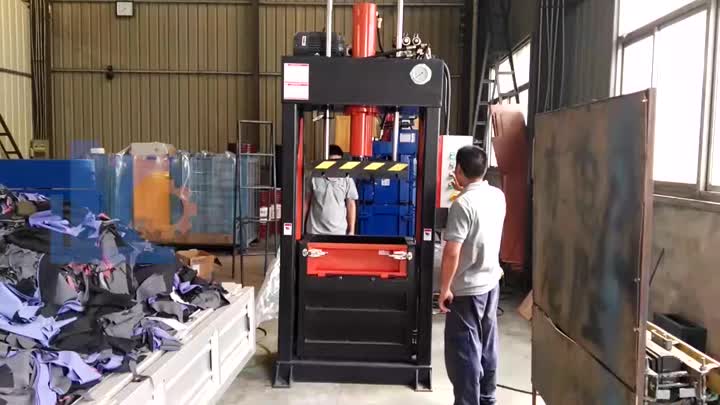 vertical cloth textile baler machine