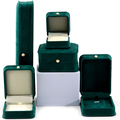Hanhong Wholesale Custom Luxury Schmuck Verpackungsbox Armband Ohrringe Halskette Perle Lock Grüne Samt Ring Juwely Box1