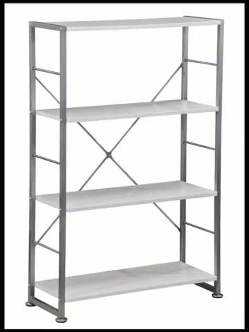 4-Tier Industrial Wood and Metal Open Bookcase