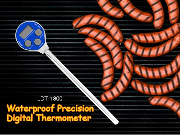 Ιδιωτική ετικέτα στρογγυλής θήκης Digital Steak Meat Thermometer