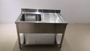 Single Bowl Commercial Outdoor Sink Table Factory Freestanding Philippines Stainless Steel Kitchen Sink With Left Drainboard1