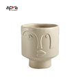 Affordable Small Cement Human Face Flower Pots and Planters for Home Décor with Green Succulent Ceramic Options1