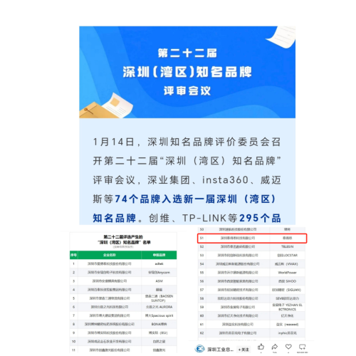 Buenas noticias | ¡Cálidas felicitaciones a TTS por ser seleccionada como una de las marcas famosas número 22 de Shenzhen (Área de la Bahía)! Mareas familiares TTS