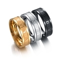 Non-Tarnish Silver 18K Gold PVD Plated Women's 316L Stainless Steel Roman Numeral Rings1